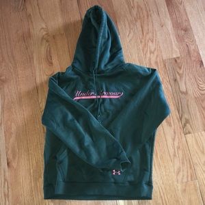 Green and pink Under Armour hoodie